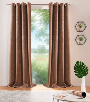 DecoHome24 Gardine Brillant Meliert, Ösen (2 St), blickdicht, Blickdicht