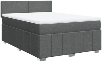 vidaXL Boxspringbett mit Matratze Dunkelgrau 160x200 cm Stoff 3287113