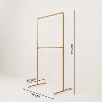 pamo. design Kleiderständer Kleiderständer LAS gold - freistehende Garderobe, kratzfeste & platzsparende Kleiderstange, stabil, einfache Montage