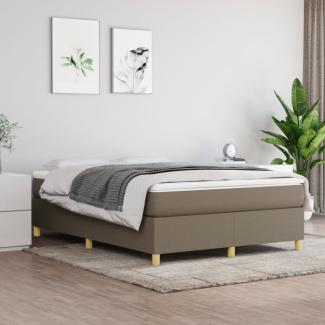 vidaXL Boxspringbett mit Matratze Taupe 140x190 cm Stoff 3144518