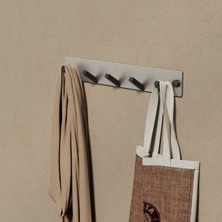 doporro Wandgarderobe Garderobenhaken Edelstahl, Kleiderhaken Wand mit 5 Haken Stalo-05, Hochwertiger Edelstahl