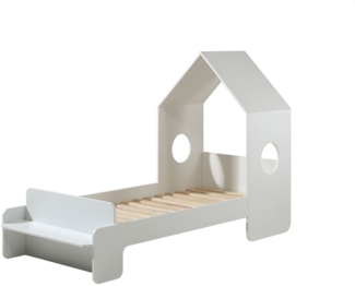 Hausbett Kania 230x94x148 Kinderbett MDF Weiß