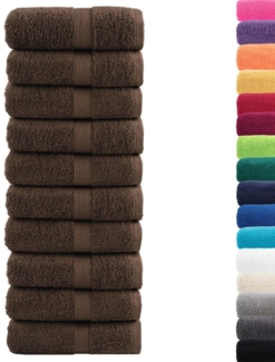 vidaXL Premium Gästetücher SOLUND 10 Stk. Braun 30x50 cm 600 g/m² 137232