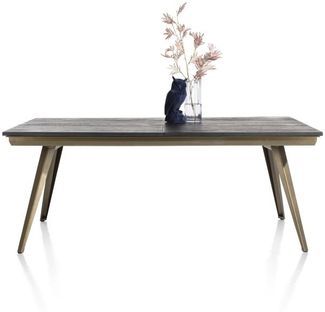 City Esstisch goldfarben Eiche Furnier 100cm x 190cm x 77cm