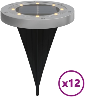 vidaXL Solar-Bodenleuchten mit Erdspieß 12 Stk. Warmweiß 4008201