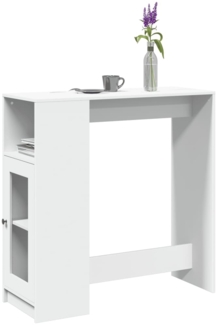 vidaXL Bartisch mit Regal Weiß 101x40x103,5 cm Holzwerkstoff 854364