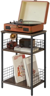 YMYNY Beistelltisch 3 Ebenen Standregal Plattenständer Lagerung Schutzeisennetz