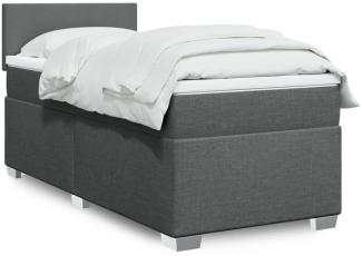 vidaXL Boxspringbett mit Matratze Dunkelgrau 80x200 cm Stoff 3288009