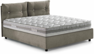 Dmora Queen-Size-Bett Arieta, Stauraumbett mit Stoffbezug, 100 % Made in Italy, Öffnung vorne, inklusive Matratze 120 x 190 cm, taubengrau