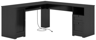 KOMFOTTEU Computertisch, PC-Tisch Eckschreibtisch mit integrierter Ladestation