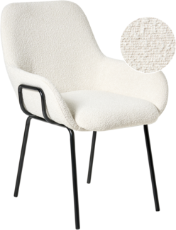 Esszimmerstuhl ALGONA Bouclé Cremeweiß