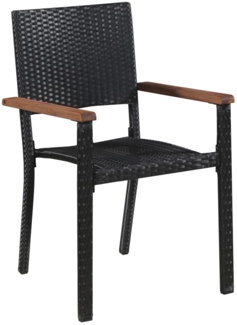 vidaXL Gartenstühle 2 Stk. Poly-Rattan Schwarz 43937