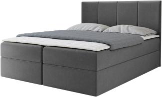 Boxspringbett Rebos, Grau, 180 x 200 cm