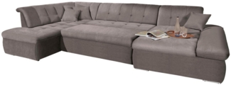 DOMO collection Wohnlandschaft NMoric im XXL-Format, B/T/H: 353/216/80 cm, incl. Zierkissen U-Form, wahlweise mit Bettfunktion und Armlehnenverstellung