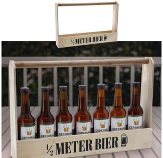 CEPEWA Flaschenträger Bierflaschenträger 1/2 Meter Bier Sperrholz 49,5x32,5x8cm Bierträger