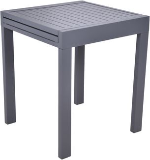 Gartentisch CELIA - Aluminium, Anthrazit, 65 x 65 x 75 cm | Ausziehtisch Esstisch Wetterfest Outdoor Tisch