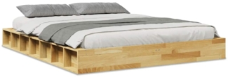 vidaXL Massivholzbett ohne Matratze 135x190 cm Eichenholz 3324131