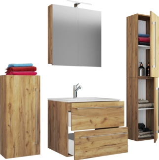 VCM Badmöbel Waschtisch Badinos 917136 Honig-Eiche H. 152 x B. 126 x T. 46 cm
