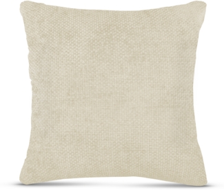 Bestlivings Kissenhülle Chenille Cross 60 cm x 60 cm 4 Farben, weicher Kissenbezug mit Reißverschluss, schlichter Bezug für Wohn- oder Schlafzimmer Offwhite