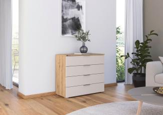 rauch Kommode Sideboard Schubladenkommode AGORDO mit Dekor- oder Hochglanzfront (in zwei Griff-Farben), Breite 93 cm mit 4 großen Schubladen für viel Stauraum MADE IN GERMANY