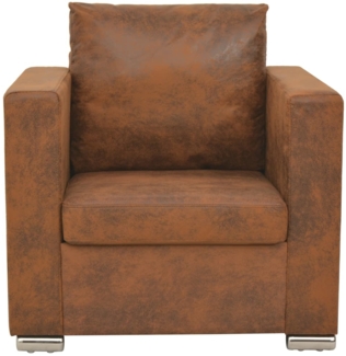 vidaXL Sessel Braun Wildleder-Optik [244701]