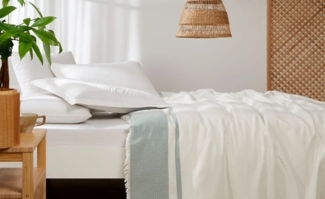 Wohndecke Wohndecke aus Biobaumwolle Light Stripe Mintgrün, Sandiik
