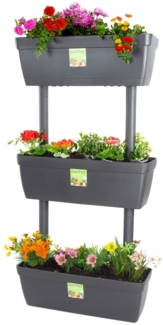 GarPet Blumenkasten Pflanzkübel Raumteiler 3er Set Sichtschutz 100 cm Pflanz Balkon Kasten