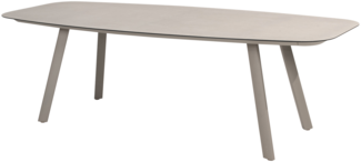 MANOLO Tisch 103x240 bedruckte Keramik in Hellgrau Aluminiumgestell in Grau