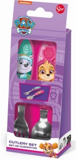 PAW PATROL Kinderbesteck Paw Patrol Girl Superpowers Metall-Ergo-Besteckset, 2-tlg. (2-tlg), Edelstahl