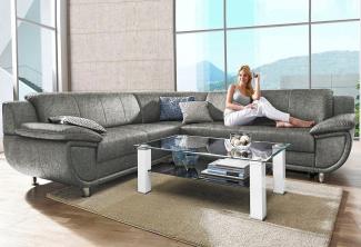 TRENDMANUFAKTUR Ecksofa Rondo wahlweise mit Schlaffunktion, 267x247 cm (BxT), breite Armlehnen, L-Form, wahlweise mit Federkern bestellbar, Füße chromfarben