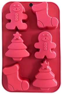 Silikon 6er Muffinform Weihnachtsmotive Rot Haushalt International Art. 18028