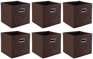 casa NOVA Aufbewahrungsbox NINO, 6er Set, Braun, B 27 x H 28 x T 27 cm, mit 2 seitlichen Griffen