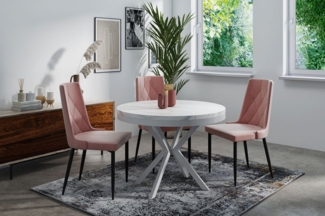 WFL GROUP Esstisch Cloud (erhältlich in 3 Größen – 90/100/120 cm ausziehbar auf 170/180/200 cm), platzsparender Tisch in Holzoptik für Küche, Esszimmer oder Wohnzimmer