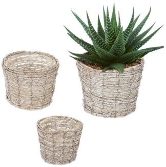 Runder Blumentopf im 3er Set