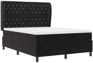 vidaXL Boxspringbett mit Matratze Schwarz 160 x 200 cm Samt 3340882