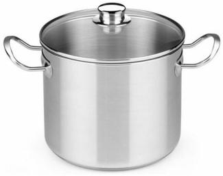 Topf mit Glasabdeckung BRA A343937 Ø 30 cm Stahl Metall Edelstahl Edelstahl 18/10