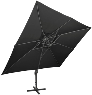 vidaXL Ampelschirm mit Doppeldach Schwarz 400 x 300 cm 312377