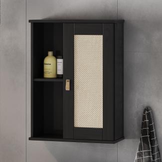 Badoberschrank 52x70cm 'Seattle' Kiefer massiv schwarz