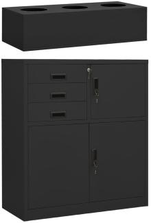 Büroschrank mit Pflanzkasten Anthrazit 90x40x125 cm Stahl