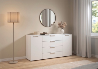LeGer Home by Lena Gercke Kommode Kommode Sideboard Schubladenkommode SERINA eleganter Eyecatcher, mit 4 Schubkästen und 2 Türen sowie Metallgriffen MADE IN GERMANY