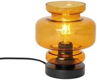 Qazqa Tischleuchte Denise, ohne Leuchtmittel, E27, Orange, Retro, Glas, 1-flammig