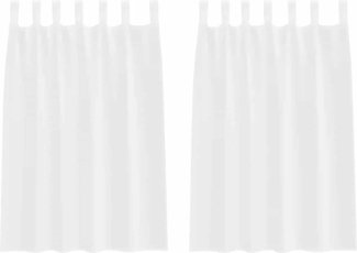 vidaXL Voile-Vorhang mit Vorhängen 2 pcs Weiß 140 x 140 cm Polyester 4108032