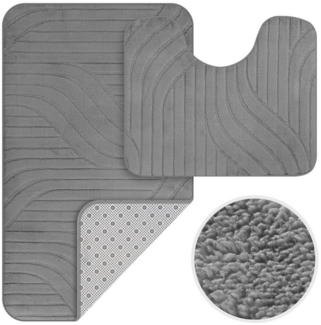 HOMELUX Badematte Badgarnitur 2-teilig mit Ausschnitt, weich & rutschfest, 2BL58, Größe: 50x80cm+40x50cm