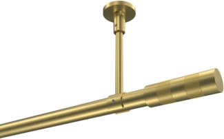 Gardinenstangen-Set Sonette Mavell 360 cm (geteilt in 2x180 cm), 1-läufig, 20 mm Ø Messing-Optik