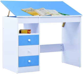 vidaXL Kinderschreibtisch Kippbar Blau und Weiß 287446