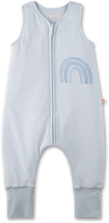 SANETTA Baby-Schlafsack mit Füßen Blau | Praktischer und bequemer Unisex-Schlafsack aus Bio-Baumwolle. Baby-Schlafsack mit Reißverschluss und Regenbogen-Print | Baby Sleeping Bag