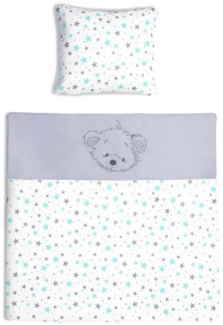 Amilian Babybettwäsche Kinderwagenset - 2tlg. Kinderbettwäsche - 80x80cm + 35x40cm, 100% Baumwolle, 2 teilig, Bettwäscheset für Kinderwagen, Wiege, Babybett - Baby Bettwäsche