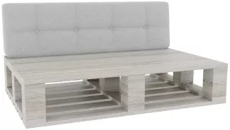 Gutekissen® Palettenkissen Gesteppte Kissen mit Knöpfen, Palettenauflagen Sitzkissen Rückenlehne Gesteppt PFG (Rückenlehne 120x60, Platin)