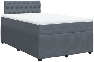vidaXL Boxspringbett mit Matratze Dunkelgrau 120x200 cm Samt 3287717