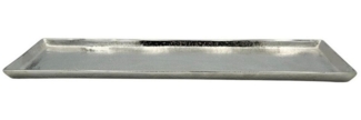 Meinposten Dekotablett Tablett Deko Metall 44x13 cm silber Kerzentablett rechteckig (1 St), aus Aluminium